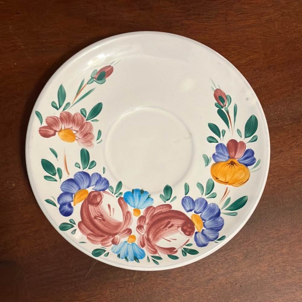 Floral Ceramic 6.25” Saucer Made in Hungary